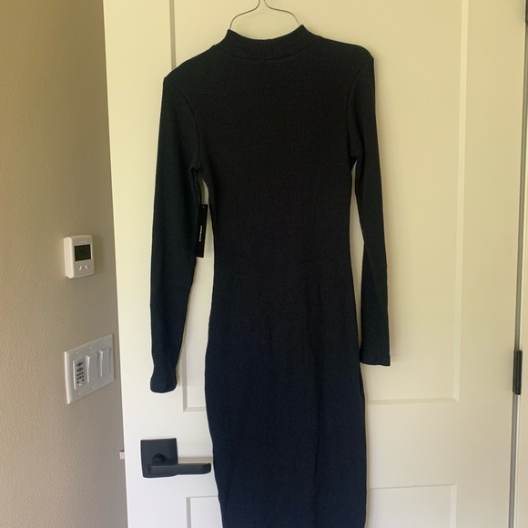 Lulus Navy long sleeve ribbed bodycon dress - Picture 2 of 3